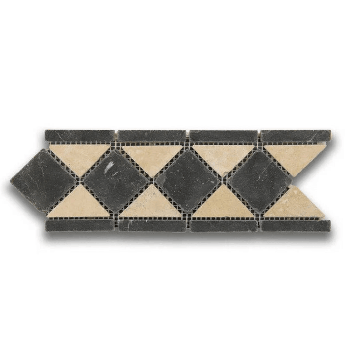 Durango Nero Greek Border Marble Tile - Sweatfully