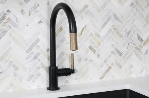 Calacatta Herringbone Polished Mosaic Marble Tile - Sweatfully