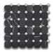 Nero St. Gabriel & Crystal White Octagon Mosaic Honed Marble Tile - Sweatfully
