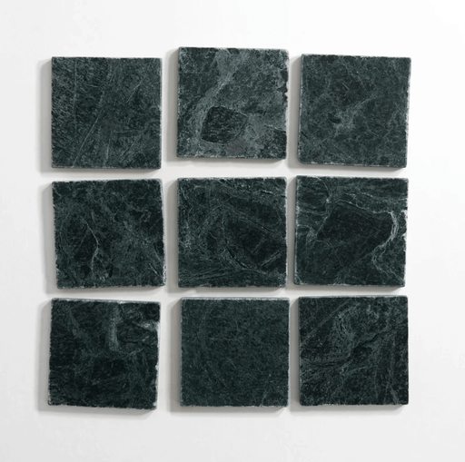 Guatemala Green 4"x4" Tumbled Marble Tile - Sweatfully