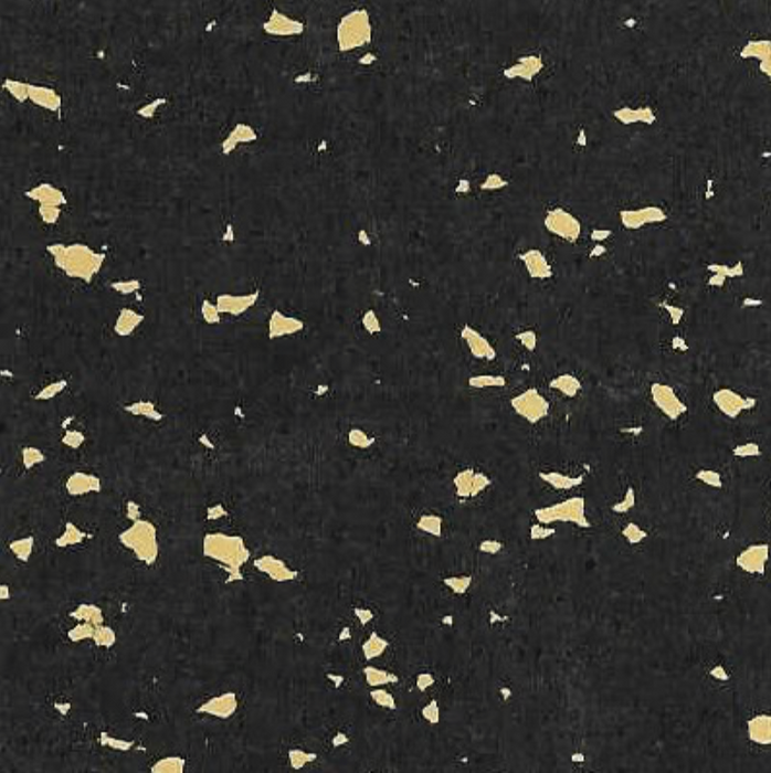 Flecks Interlocking 24 in. x 24 in. x 3/8 in. 10% Yellow Rubber Floor Tile 10107 (135 sq. ft.) (6-Pack) - Sweatfully