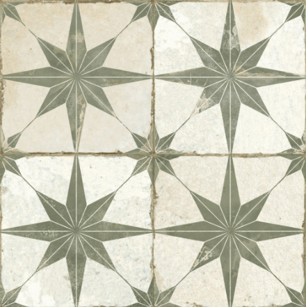 FS Star Patterned Matte Ceramic Tile Collection 18"x18" - Sweatfully