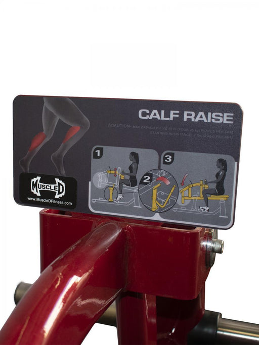 Elite Leverage Seated Calf - Muscle D Fitness - Commercial Grade - Adjustable Seat - Plate Loaded - Sweatfully