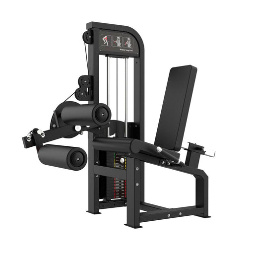 Excel Seated Leg Curl - Muscle D Fitness - Selectorized Hamstring Curl - Sweatfully
