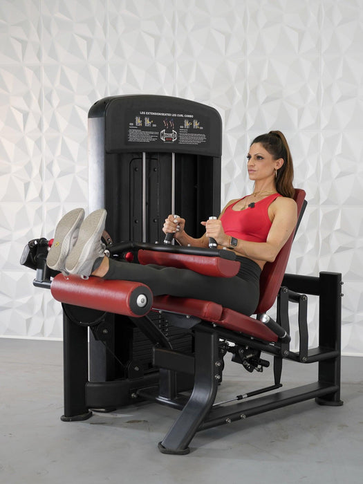 Elite Selectorized Leg Extension Seated Leg Curl Combo - Muscle D Fitness - Commercial Grade - Adjustable Seated - Pin Selectorized - Sweatfully