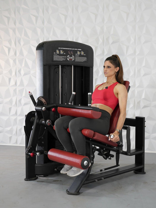Elite Selectorized Leg Extension Seated Leg Curl Combo - Muscle D Fitness - Commercial Grade - Adjustable Seated - Pin Selectorized - Sweatfully