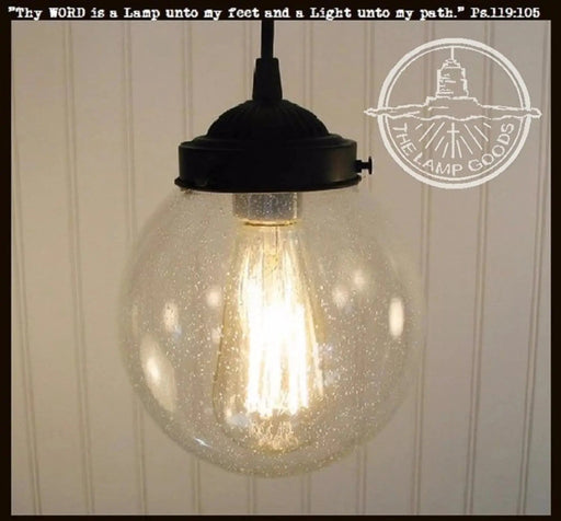 Antique Seeded Glass Pendant Light - Sweatfully