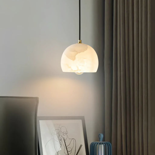Semicircular Alabaster Pendant Light - Sweatfully