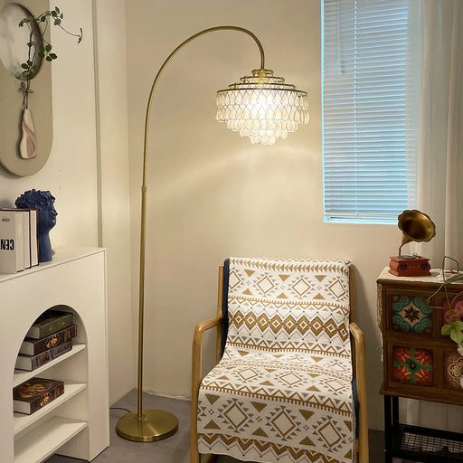 Shell Teardrops Arc Floor Lamp - Sweatfully