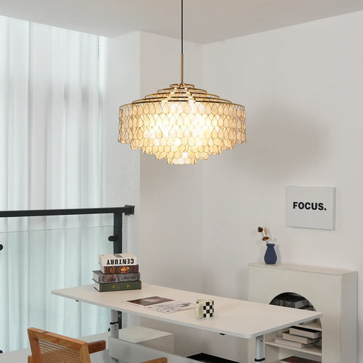 Teardrops Tiered Shell Pendant Light - Sweatfully