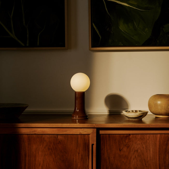 Shore Table Lamp in Bottle Brown - Sweatfully