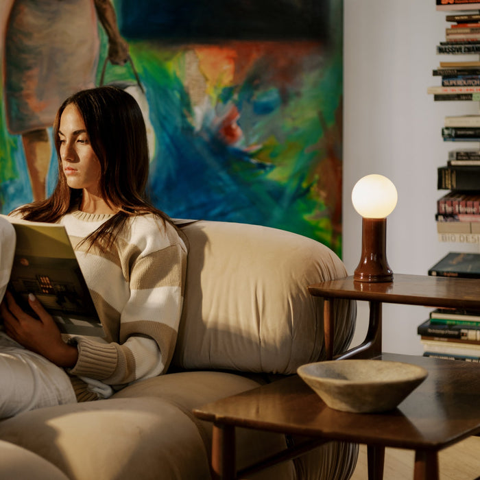 Shore Table Lamp in Bottle Brown - Sweatfully