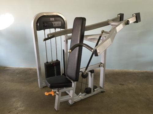 Classic Shoulder Press - Muscle D Fitness - Adjustable Seat - Pin Selectorized Weight Stack - Sweatfully