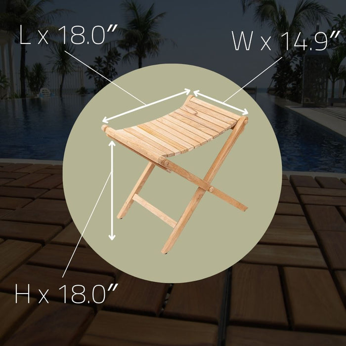 Sierra Natural Teak Outdoor Folding String Seat - Sweatfully