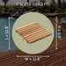 Denali Natural Teak Outdoor Interlocking Tiles, 9 Slat (10 sq ft) - Sweatfully
