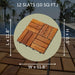 Coastal Oiled Teak Outdoor Interlocking Tiles, 12 Slat (10 sq ft) - Sweatfully