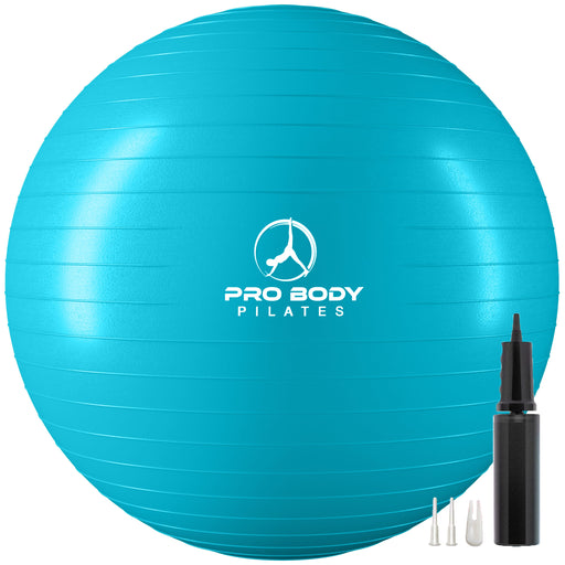 Yoga Ball for Pregnancy, Fitness, Balance, Workout at Home, Office and Physical Therapy (Sky) - Sweatfully