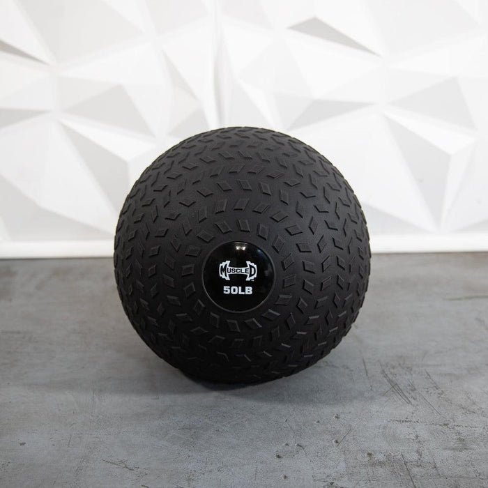 Muscle D Slam Ball - Muscle D Fitness - Tire Track Design - Thick Outer Shell - Sweatfully