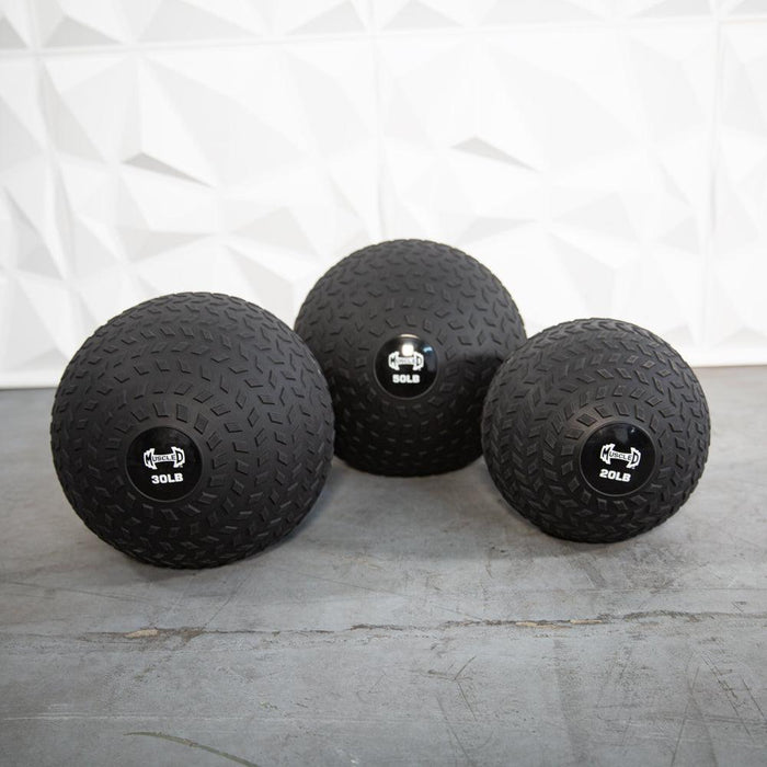 Muscle D Slam Ball - Muscle D Fitness - Tire Track Design - Thick Outer Shell - Sweatfully
