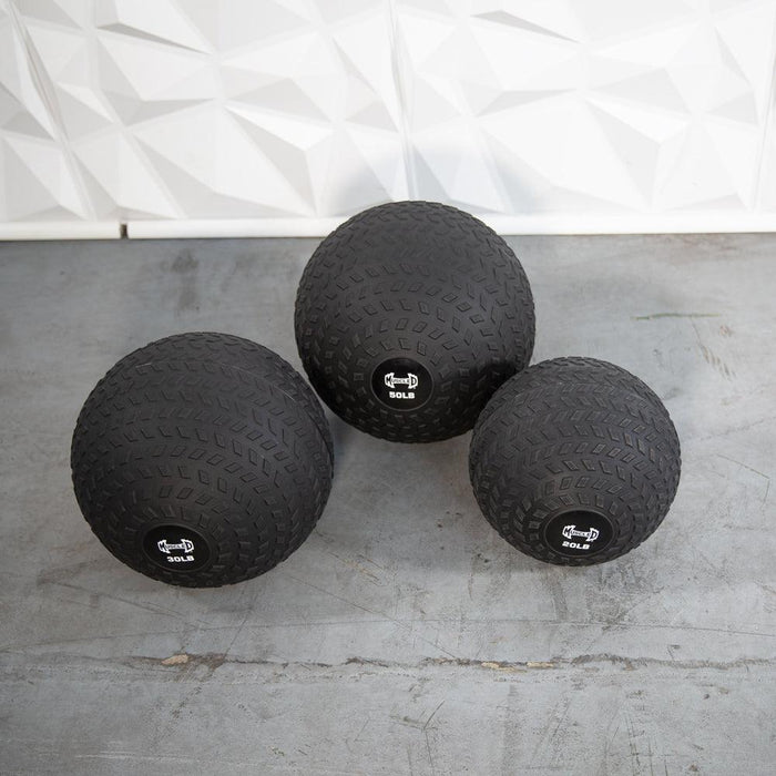 Muscle D Slam Ball - Muscle D Fitness - Tire Track Design - Thick Outer Shell - Sweatfully