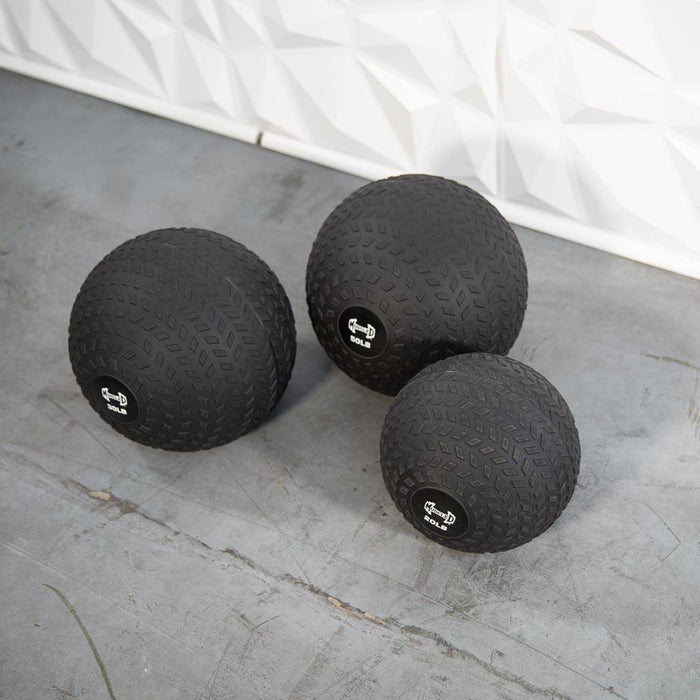 Muscle D Slam Ball - Muscle D Fitness - Tire Track Design - Thick Outer Shell - Sweatfully