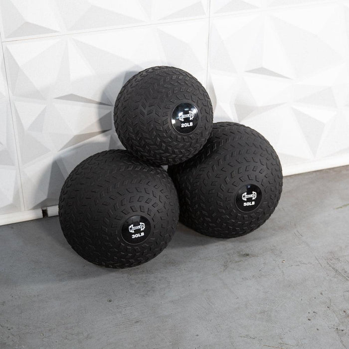 Muscle D Slam Ball - Muscle D Fitness - Tire Track Design - Thick Outer Shell - Sweatfully