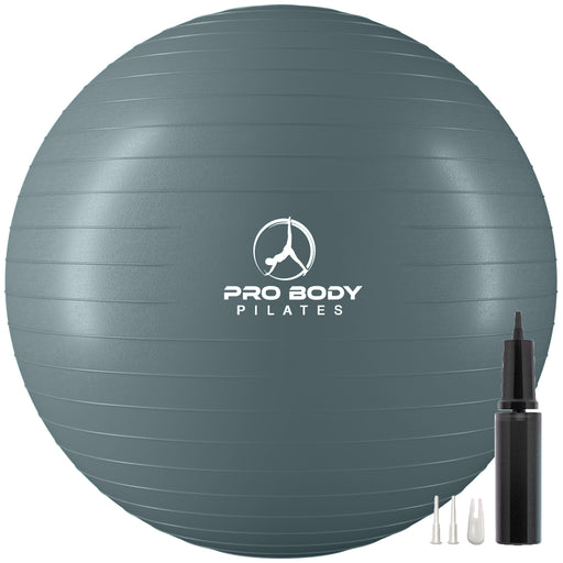 Yoga Ball for Pregnancy, Fitness, Balance, Workout at Home, Office and Physical Therapy (Slate) - Sweatfully