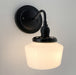 Small Schoolhouse Antique Milk Glass Wall Sconce Light - Sweatfully