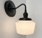 Small Schoolhouse Antique Milk Glass Wall Sconce Light - Sweatfully