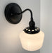Small Schoolhouse Antique Milk Glass Wall Sconce Light - Sweatfully