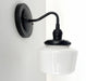 Small Schoolhouse Antique Milk Glass Wall Sconce Light - Sweatfully