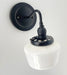 Small Schoolhouse Antique Milk Glass Wall Sconce Light - Sweatfully