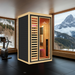 Peak Saunas Shasta 1-Person Indoor Full Spectrum Infrared Sauna with XL Medical-Grade Red Light Therapy & Smart WiFi App Control - Sweatfully