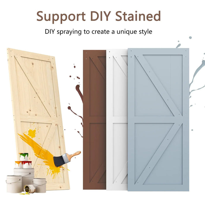 Solid Pine Barn Doors with Track Kit - Sweatfully