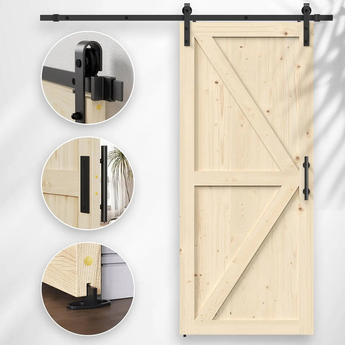 Solid Pine Barn Doors with Track Kit - Sweatfully