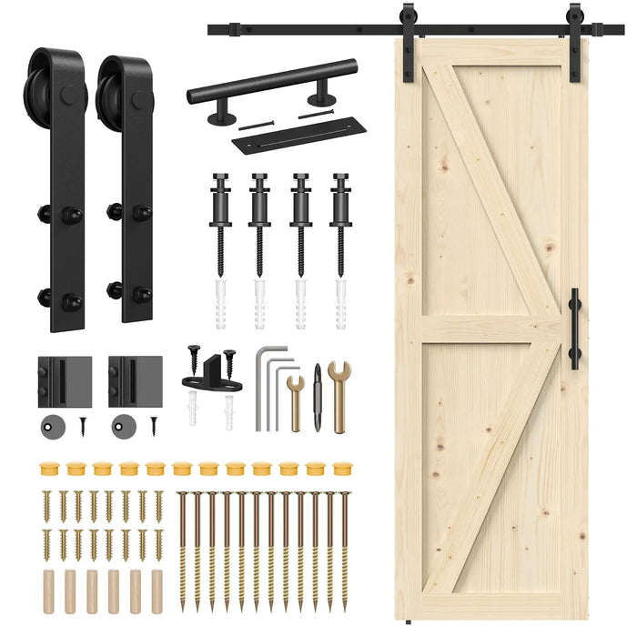 Solid Pine Barn Doors with Track Kit - Sweatfully