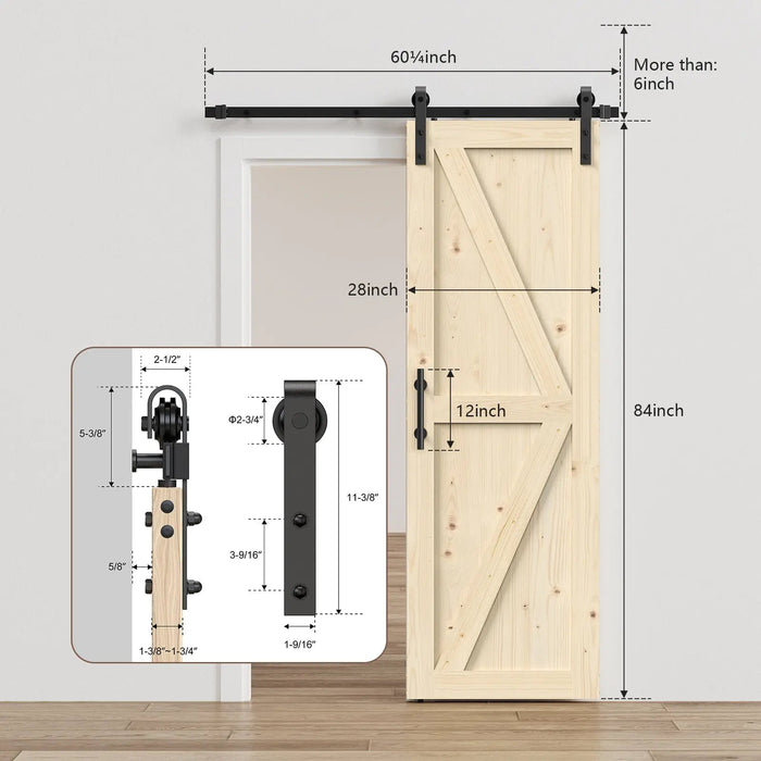 Solid Pine Barn Doors with Track Kit - Sweatfully