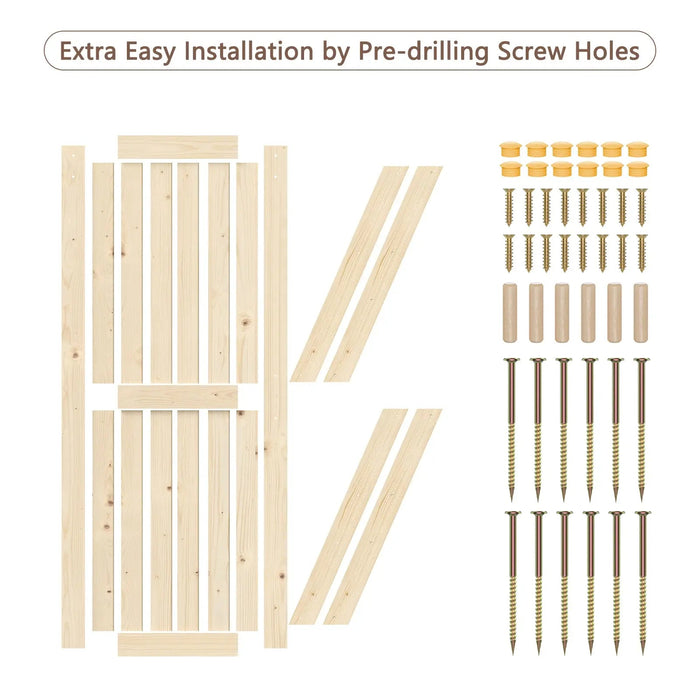 Solid Pine Barn Doors with Track Kit - Sweatfully