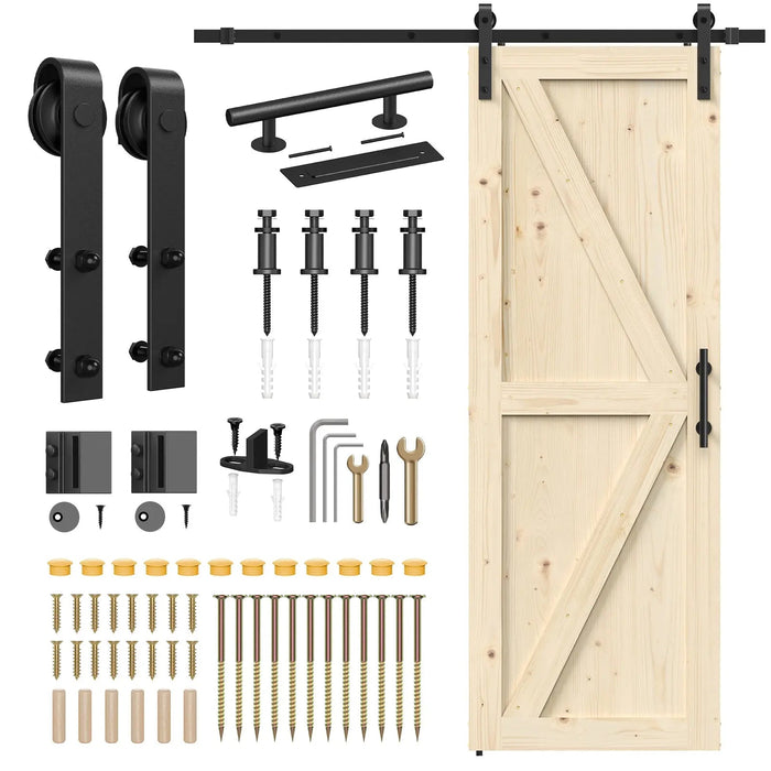 Solid Pine Barn Doors with Track Kit - Sweatfully