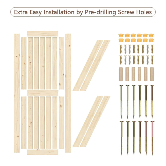 Solid Pine Barn Doors with Track Kit - Sweatfully