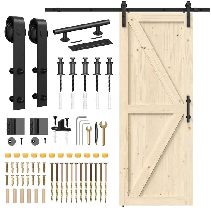Solid Pine Barn Doors with Track Kit - Sweatfully