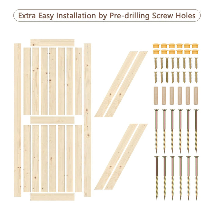 Solid Pine Barn Doors with Track Kit - Sweatfully