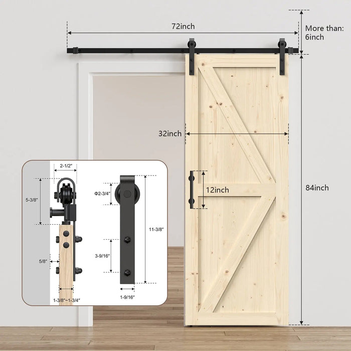 Solid Pine Barn Doors with Track Kit - Sweatfully