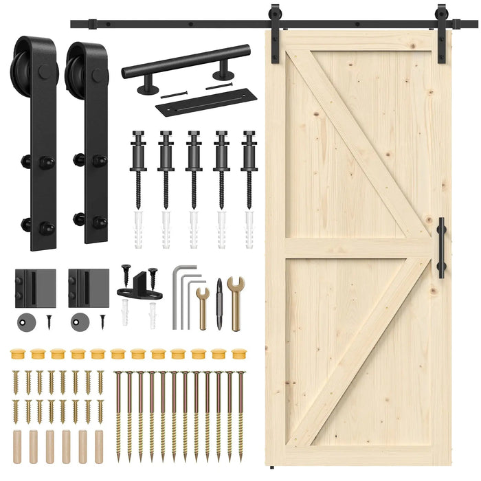 Solid Pine Barn Doors with Track Kit - Sweatfully