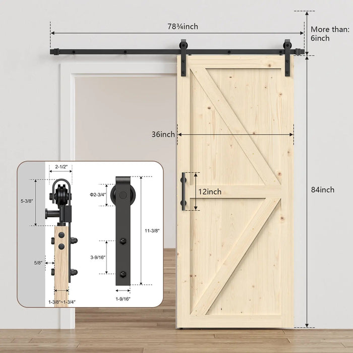 Solid Pine Barn Doors with Track Kit - Sweatfully