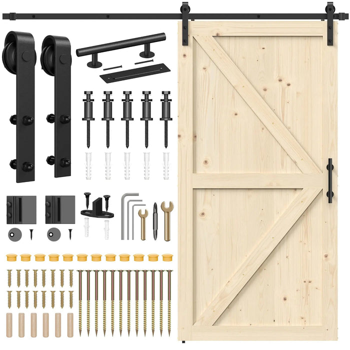 Solid Pine Barn Doors with Track Kit - Sweatfully