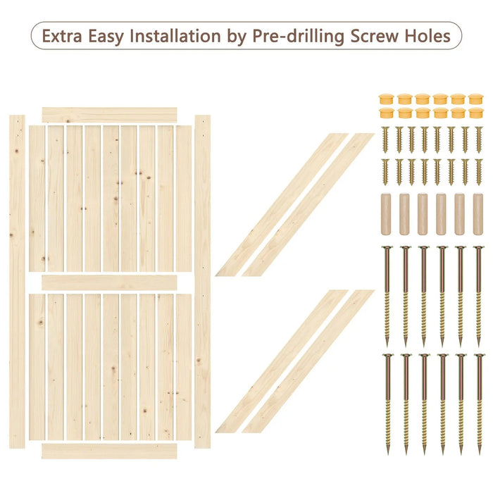 Solid Pine Barn Doors with Track Kit - Sweatfully