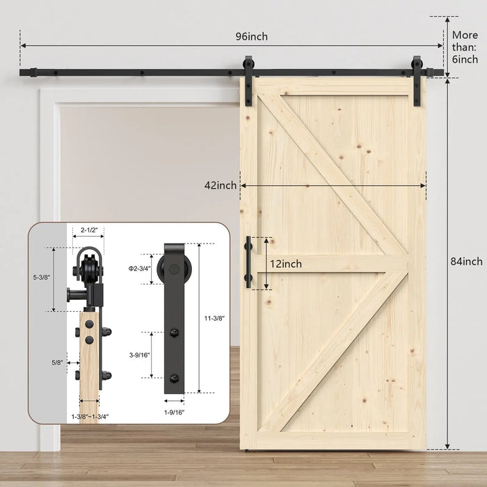 Solid Pine Barn Doors with Track Kit - Sweatfully