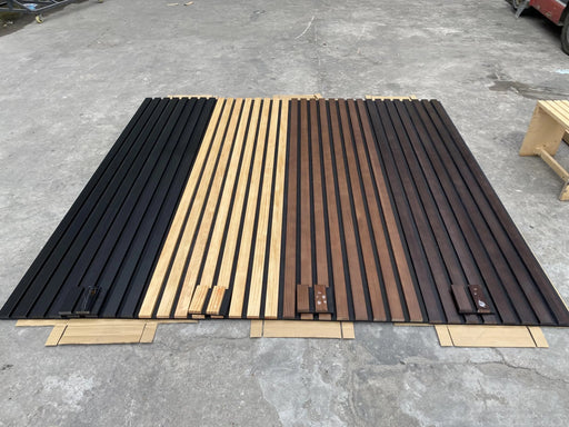 Solid Wood Acoustic Slat Wall Panels (Broad Strip) - Sweatfully