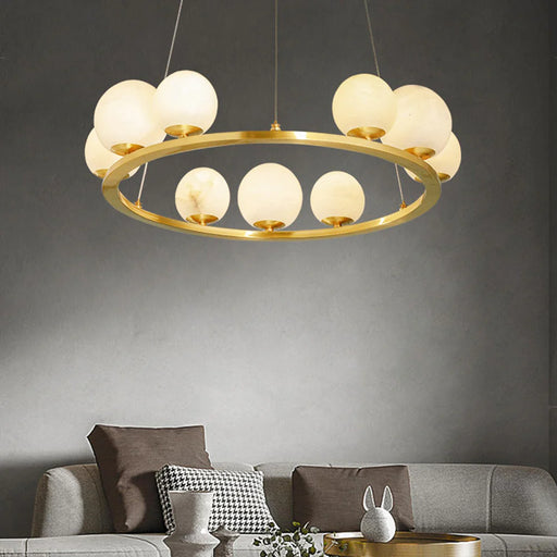 Spherical Tagliato Alabaster Chandelier - Sweatfully